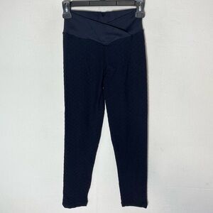 Boom Booty Black Textured Booty Lifting Anti Cellulite Leggings L NWT